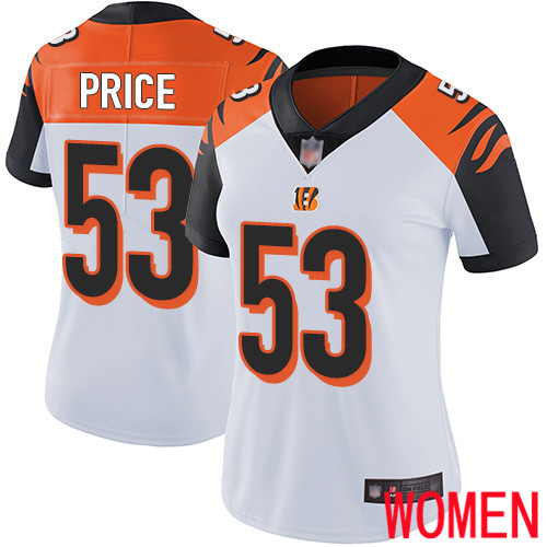 Cincinnati Bengals Limited White Women Billy Price Road Jersey NFL Footballl #53 Vapor Untouchable